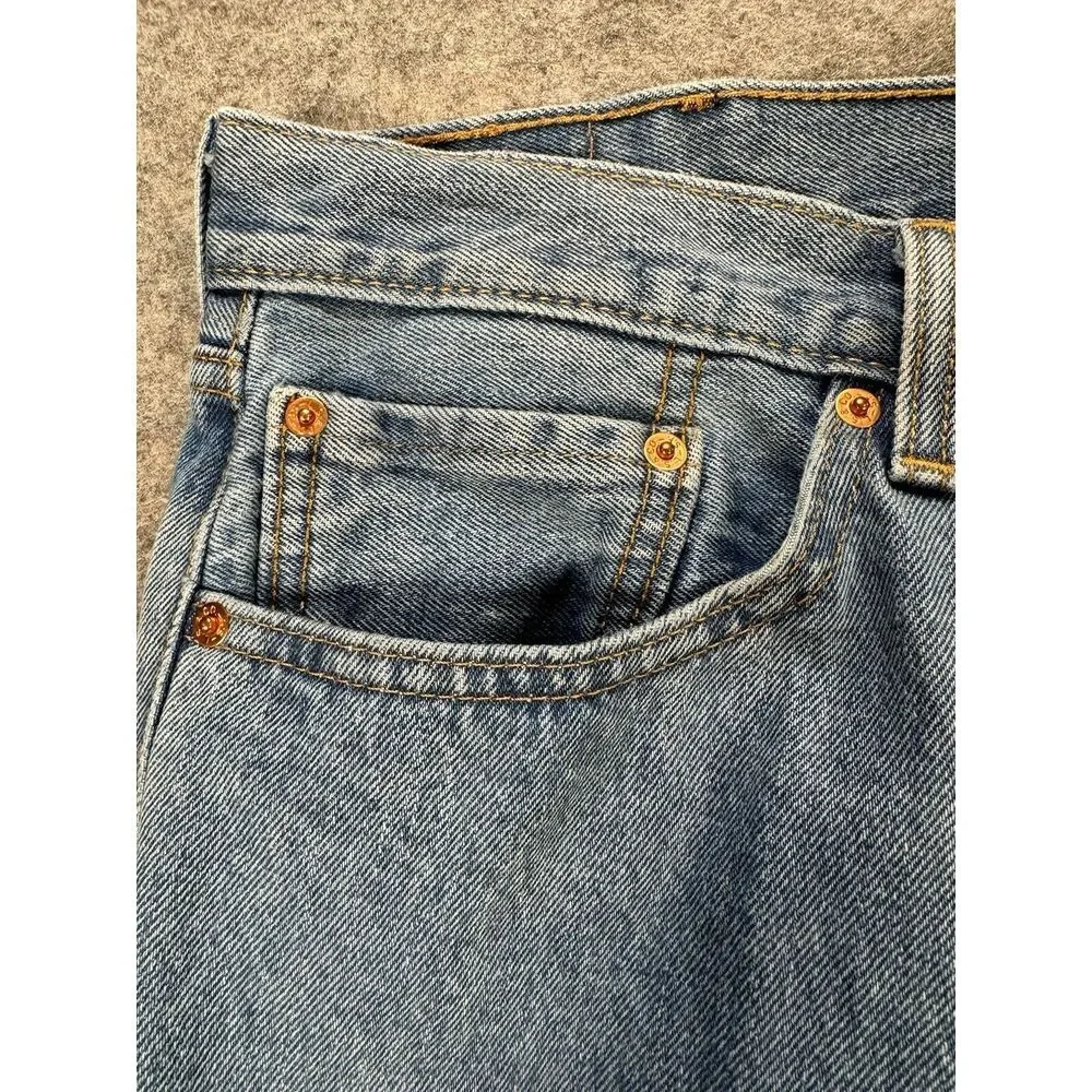 Levi 505 Jeans Men 38X30 Blue Denim 5-Pocket Easy‎ Care Casual Work Wear